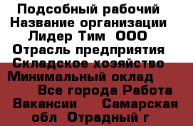 Подсобный рабочий › Название организации ­ Лидер Тим, ООО › Отрасль предприятия ­ Складское хозяйство › Минимальный оклад ­ 15 000 - Все города Работа » Вакансии   . Самарская обл.,Отрадный г.